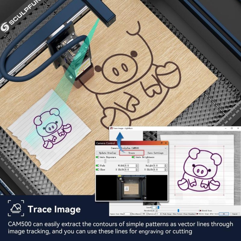 SCULPFUN S30 Ultra 33W Laser Engraver with CAM500 Camera and 400x400mm Honeycomb Working Table and Automatic Air Assist  |   Laser Equipment Laser Equipment Laser Equipment