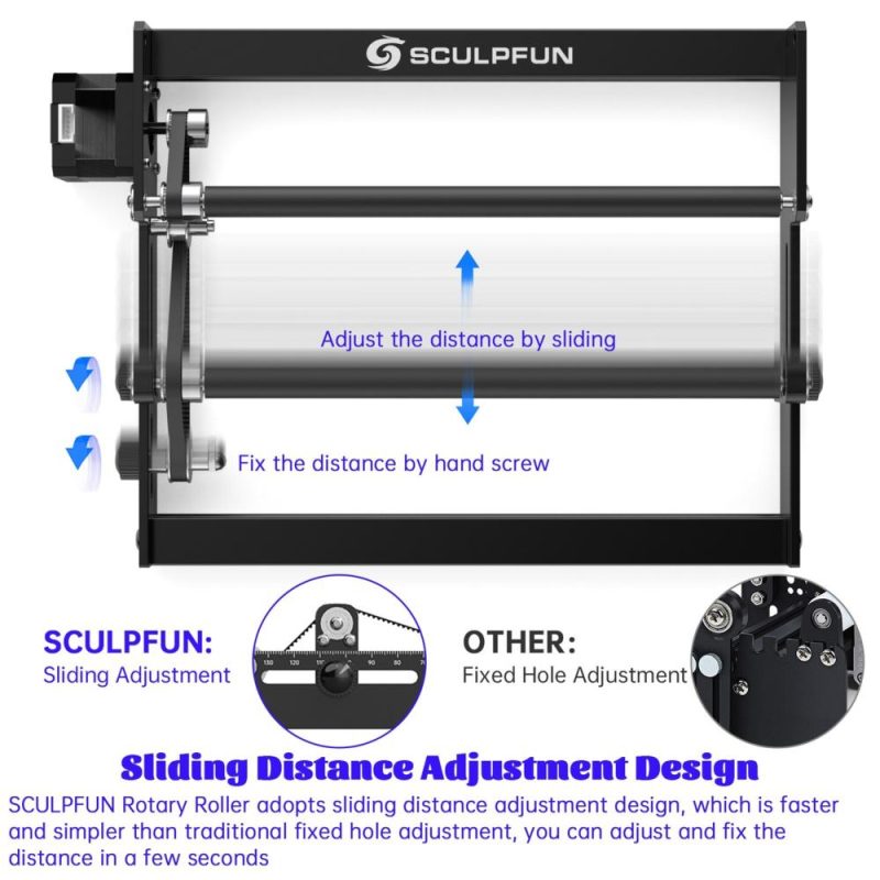 SCULPFUN S9 5W Laser Engraver with Rotary Roller and Air Assist Nozzle Kit and CAM500 Camera and 400x400mm Honeycomb Working Table  |   Laser Equipment Laser Equipment Laser Equipment