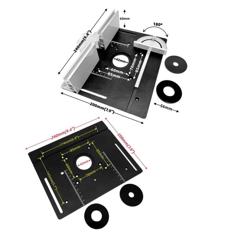 Set of 3 Router Table Insert Plate Aluminum Alloy Wood Milling Flip Board Trimming Machine Engraving Auxiliary Tool Woodworking Benches  |   Others Hardware & Gadgets Others