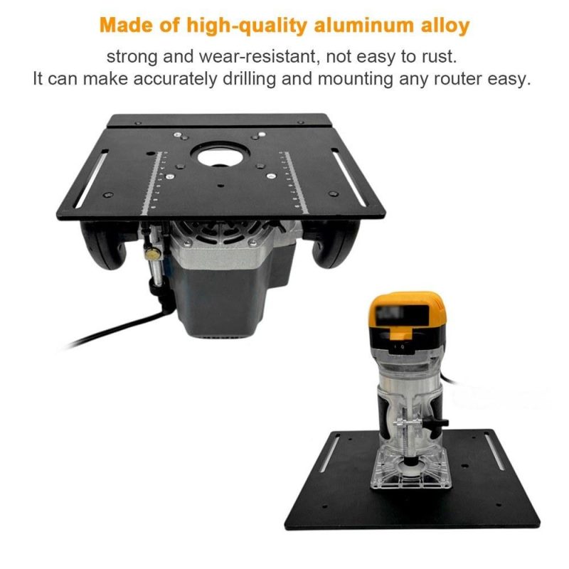 Set of 3 Router Table Insert Plate Aluminum Alloy Wood Milling Flip Board Trimming Machine Engraving Auxiliary Tool Woodworking Benches  |   Others Hardware & Gadgets Others