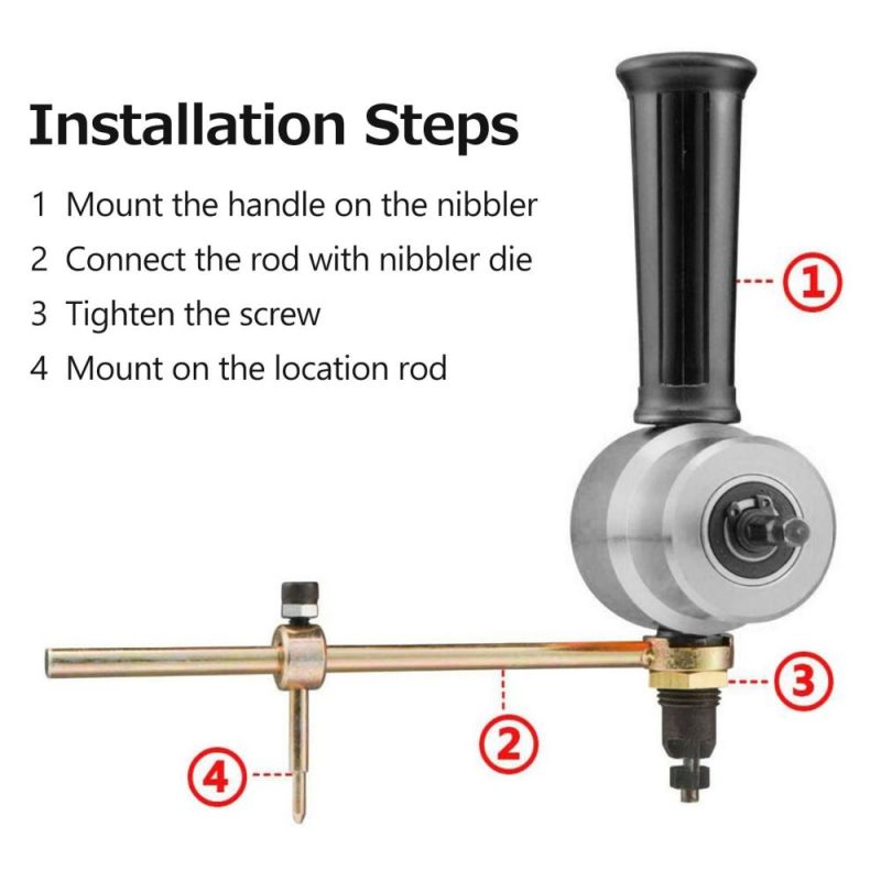 Sheet Metal Nibbler Cutter Double-headed Sheet Cutter Nibbler Drill Attachment for Straight Curve and Circle Cutting  |   Power Tool Parts Power & Electrical Tools Power Tool Parts