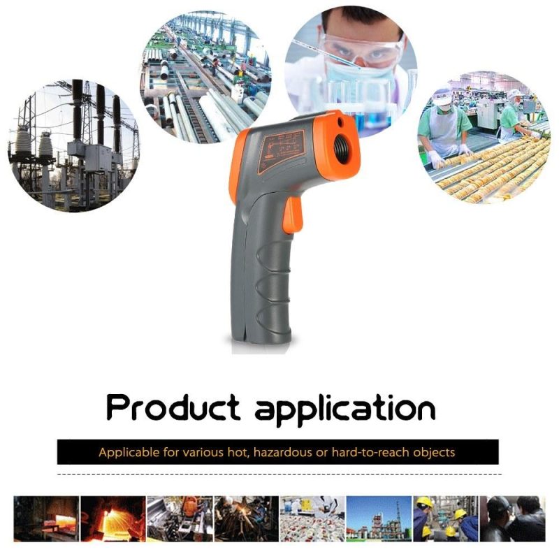 SMART SENSOR -32～380℃ 12:1 Portable Handheld Digital Non-contact Infrared Thermometer  |   Infrared Thermometer Infrared Thermometer Grey + Orange