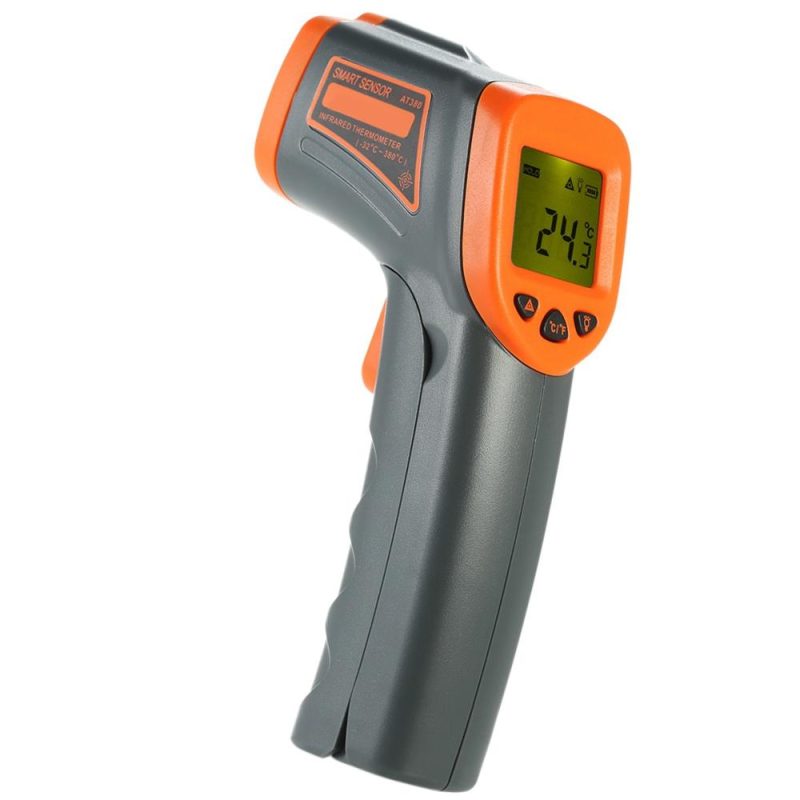 SMART SENSOR -32～380℃ 12:1 Portable Handheld Digital Non-contact Infrared Thermometer  |   Infrared Thermometer Infrared Thermometer Grey + Orange