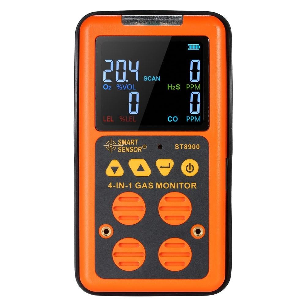 SMART SENSOR 4 in 1 Gas Detector HO₂S and CO Monitor Industrial Digital Handheld Toxic Gas Carbon Monoxide Detector  |   Gas detection equipment Gas detection equipment Gas detection equipment