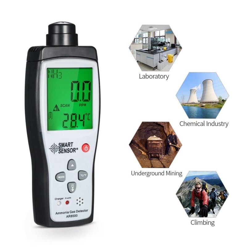 SMART SENSOR Ammonia Detector Ammonia Gas Meter Digital Portable Automotive Ammonia Gas Tester Monitor NH3 Detector  |   Gas detection equipment Measurement & Analysis Instruments Black