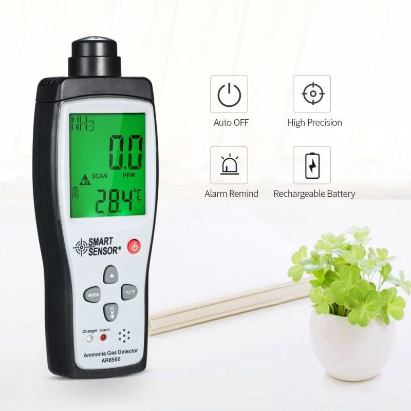 SMART SENSOR Ammonia Detector Ammonia Gas Meter Digital Portable Automotive Ammonia Gas Tester Monitor NH3 Detector  |   Gas detection equipment Measurement & Analysis Instruments Black