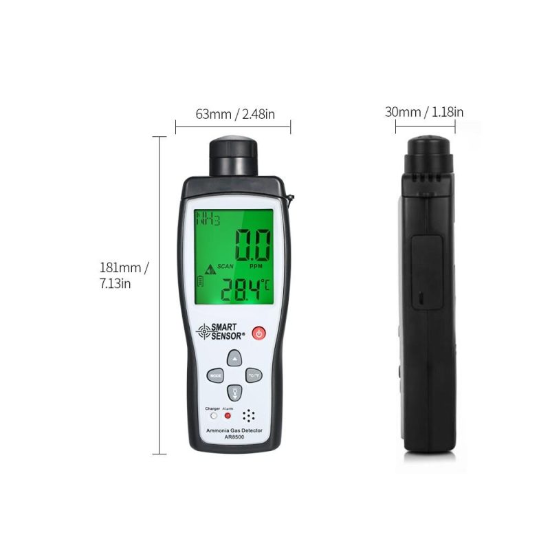 SMART SENSOR Ammonia Detector Ammonia Gas Meter Digital Portable Automotive Ammonia Gas Tester Monitor NH3 Detector  |   Gas detection equipment Measurement & Analysis Instruments Black