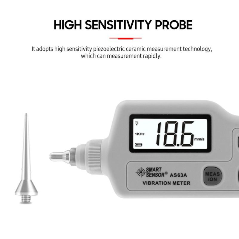 SMART SENSOR AS63A Digital Vibration Meter with LCD Screen Vibration Analyzer Tester AC Output Acceleration / Velocity / Displacement Measurement  |   Other Instruments Measurement & Analysis Instruments Other Instruments