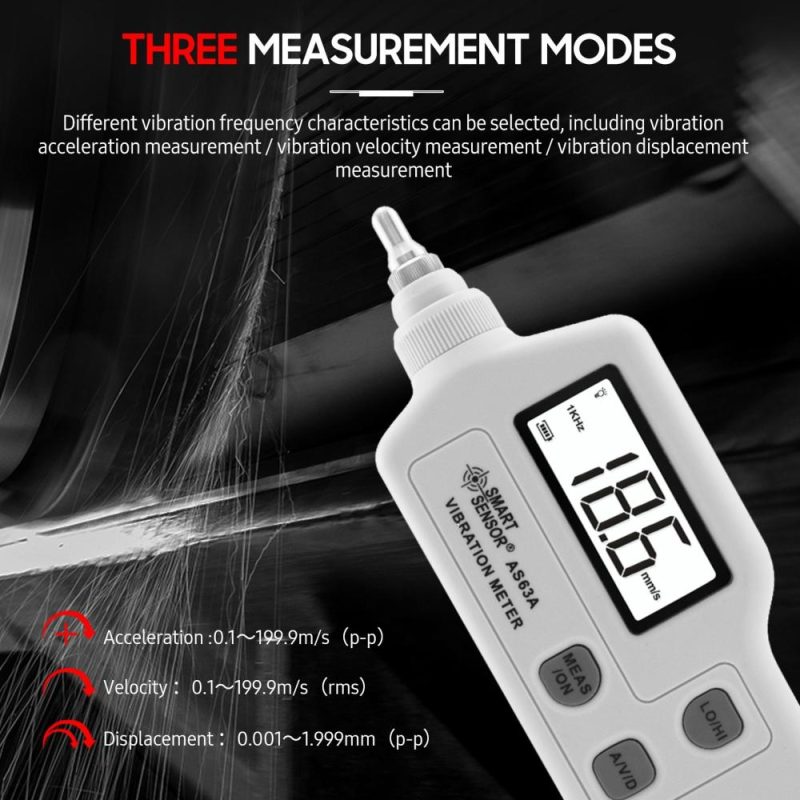 SMART SENSOR AS63A Digital Vibration Meter with LCD Screen Vibration Analyzer Tester AC Output Acceleration / Velocity / Displacement Measurement  |   Other Instruments Measurement & Analysis Instruments Other Instruments