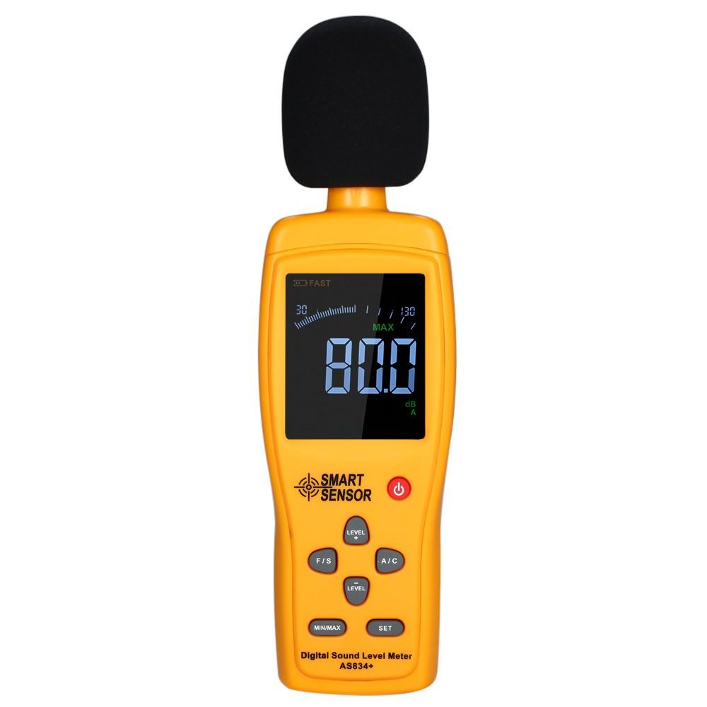 SMART SENSOR AS834+ Digital Sound Level Meter Digital Noisemeter LCD Sound Level Meter 30-130dB Noise Volume Measuring Instrument Decibel Monitoring Tester  |   Other Instruments Measurement & Analysis Instruments Orange