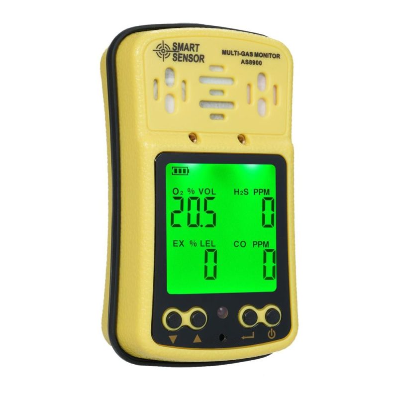 SMART SENSOR AS8900 4 in 1 Combustible Gas Detector Analyzer Handheld Multi-Gas Monitor Gas Detector OO₂ CO HO₂S Analyzer Explosion-Proof  |   Gas detection equipment Gas detection equipment Black + Yellow