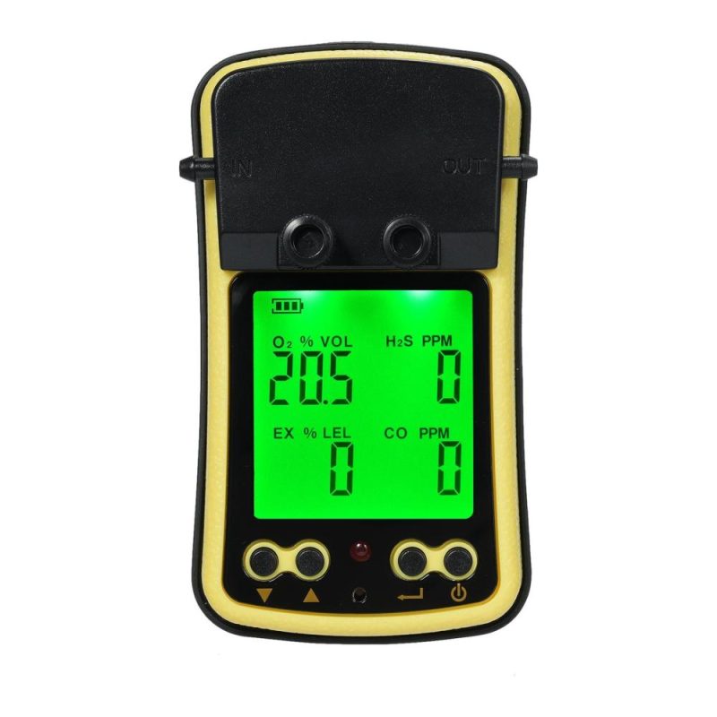 SMART SENSOR AS8900 4 in 1 Combustible Gas Detector Analyzer Handheld Multi-Gas Monitor Gas Detector OO₂ CO HO₂S Analyzer Explosion-Proof  |   Gas detection equipment Gas detection equipment Black + Yellow