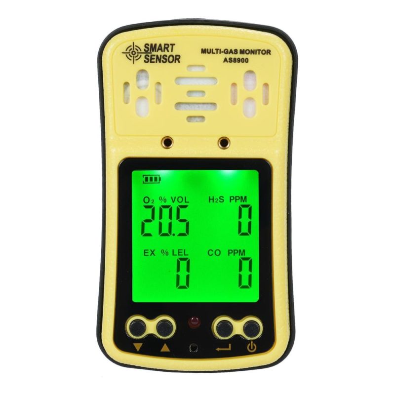 SMART SENSOR AS8900 4 in 1 Combustible Gas Detector Analyzer Handheld Multi-Gas Monitor Gas Detector OO₂ CO HO₂S Analyzer Explosion-Proof  |   Gas detection equipment Gas detection equipment Black + Yellow