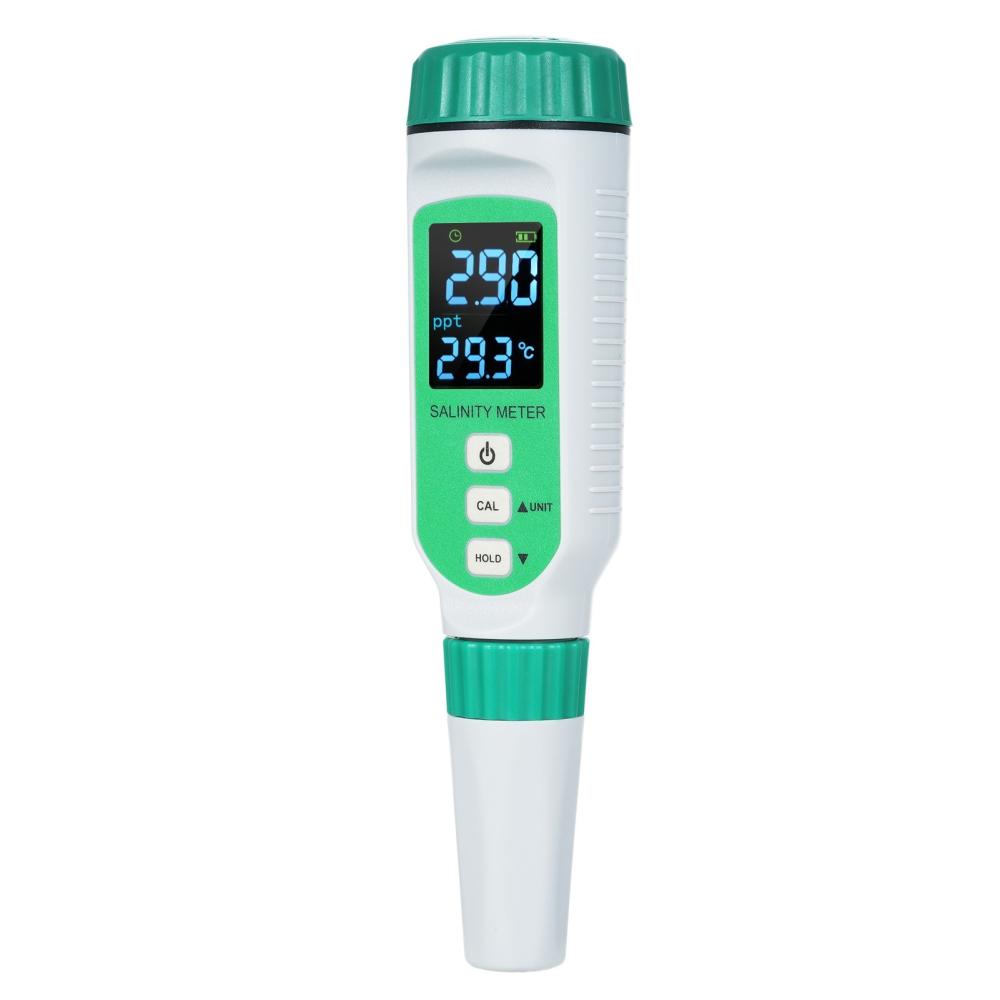 SMART SENSOR Digital Salinity Meter with Color Screen Display 0.00ppt-9.99ppt 10.0ppt-50ppt Seawater Pool Aquarium Multifunction Salinity Gauge with ATC and Replaceable Probes  |   Water quality analysis equipment Measurement & Analysis Instruments Green + White