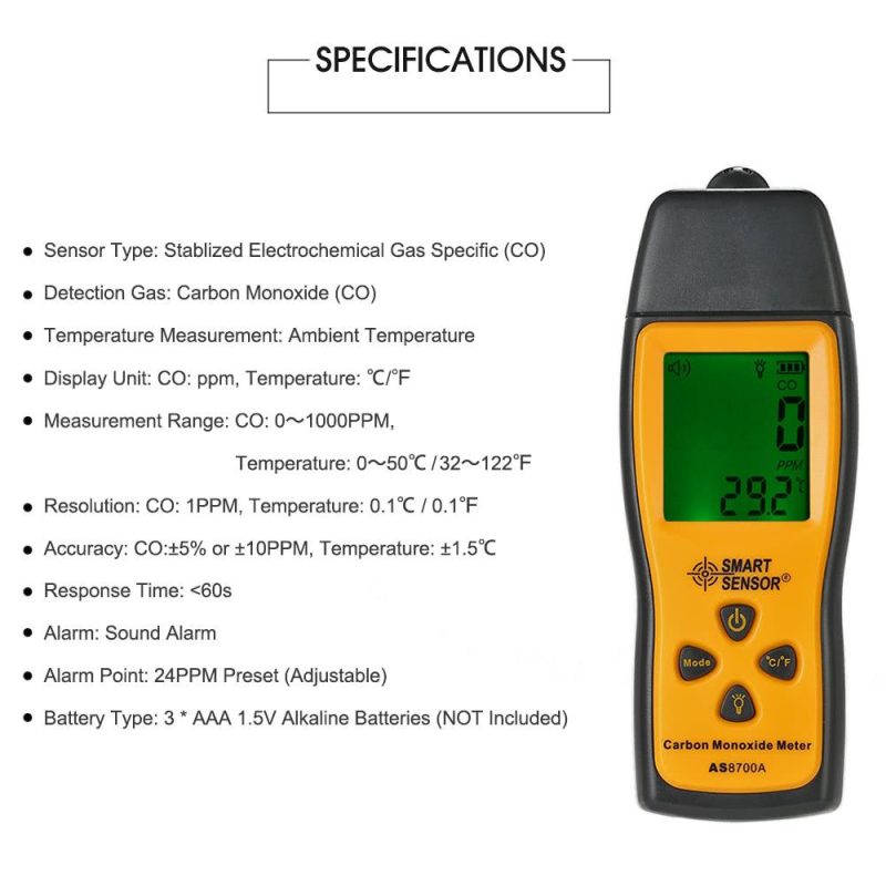 SMART SENSOR Handheld Carbon Monoxide Meter  |   Gas detection equipment Gas detection equipment Gas detection equipment