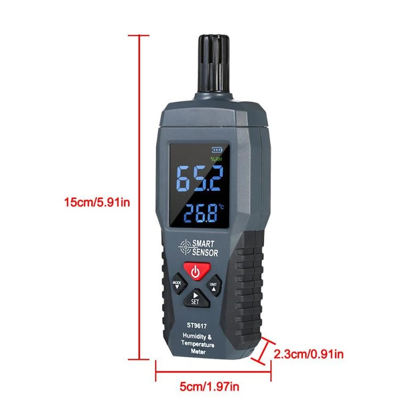 SMART SENSOR Humidity & Temperature Meter High Accuracy Digital LCD Display Humidity Hygrometer Temperature Meter Thermometer Gauge Tester  |   Temperature & Humidity Measurements Measurement & Analysis Instruments Black