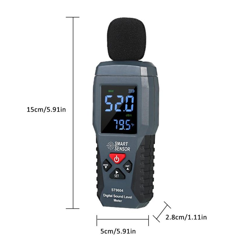 SMART SENSOR Mini Digital Sound Level Meter LCD Display Noise Meter Noise Measuring Instrument Decibel Tester 30-130dBA ST9604  |   Other Instruments Measurement & Analysis Instruments Black