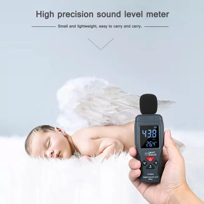 SMART SENSOR Mini Digital Sound Level Meter LCD Display Noise Meter Noise Measuring Instrument Decibel Tester 30-130dBA ST9604  |   Other Instruments Measurement & Analysis Instruments Black