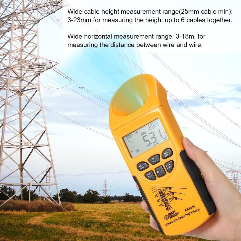 SMART SENSOR Professional Digital LCD Ultrasonic Cable Height Meter Handheld Height Cable Tester Measuring the Height of Overhead Cables 3-23m  |   Other Instruments Measurement & Analysis Instruments Other Instruments