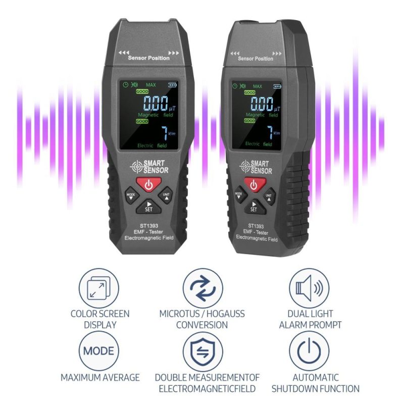 SMART SENSOR ST1393 EMF Meter Electromagnetic Field EMF Detector  Handheld Mini Digital LCD Electromagnetic Field Radiation Tester  |   Other Nature Element Measurements Measurement & Analysis Instruments Black