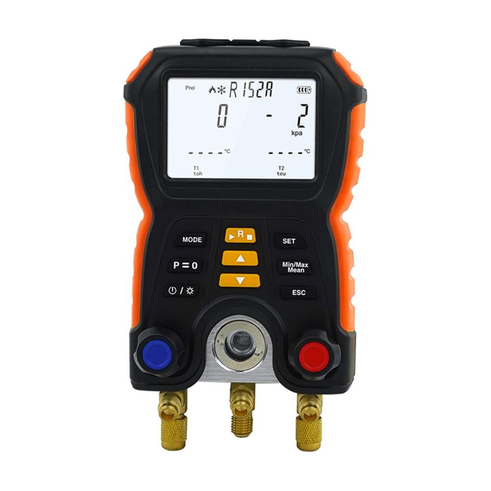 SMART SENSOR ST5750A Electronic Manifold Meter Refrigeration System Digital Manifold Gauge Pressure Leak Detection for 83 Kinds Refrigerants with Test Clip for Air-conditioner Refrigerator  |   Other Instruments Measurement & Analysis Instruments Black & Orange