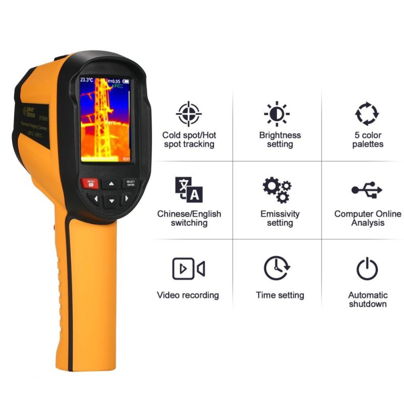 SMART SENSOR ST8550 Rechargeable IR Thermal Imager Portable Thermal Imaging Camera with 2.8-inch LCD Screen 120×90 Resolution -25~550℃ Temperature Range  |   Infrared Thermometer Infrared Thermometer Infrared Thermometer