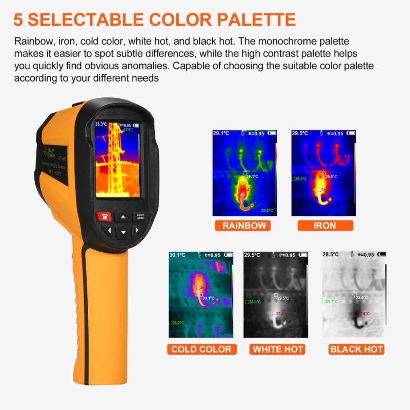 SMART SENSOR ST8550 Rechargeable IR Thermal Imager Portable Thermal Imaging Camera with 2.8-inch LCD Screen 120×90 Resolution -25~550℃ Temperature Range  |   Infrared Thermometer Infrared Thermometer Infrared Thermometer