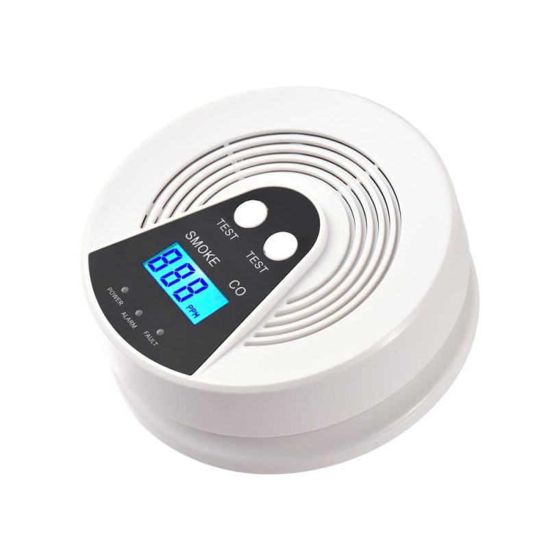 Smoke and Carbon Monoxide Alarm LCD Display CO Detector Smoke Alarm Voice Alert Combination Smoke and CO Alarm Battery Powered  |   Gas detection equipment Gas detection equipment Gas detection equipment