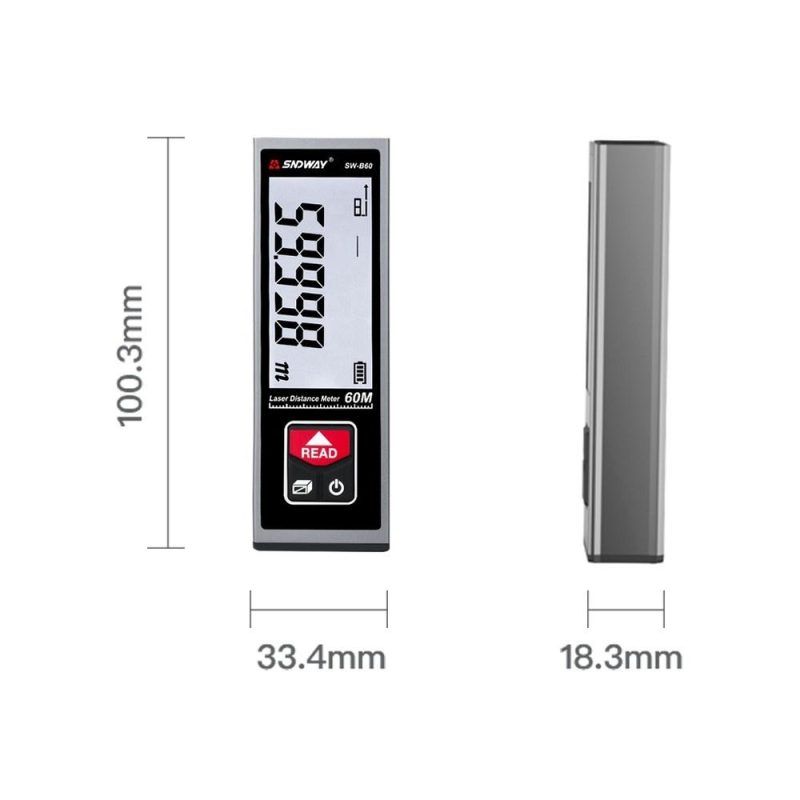 SNDWAY SW-B40 Laser Distance Meter Handheld Rangefinder Digital Mini Distance Measuring Meter Indoor Rechargeable Electronic Space Measurement Device for Length Area Volume  |   Other Instruments Measurement & Analysis Instruments Other Instruments