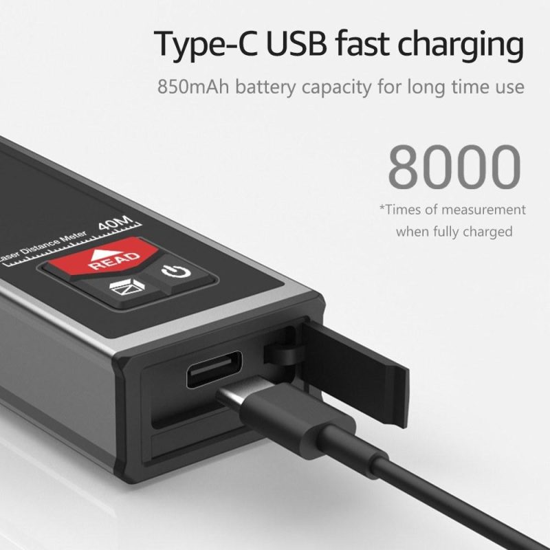 SNDWAY SW-B40 Laser Distance Meter Handheld Rangefinder Digital Mini Distance Measuring Meter Indoor Rechargeable Electronic Space Measurement Device for Length Area Volume  |   Other Instruments Measurement & Analysis Instruments Other Instruments