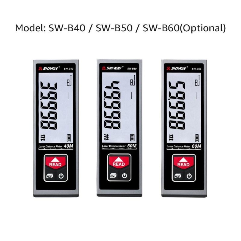 SNDWAY SW-B40 Laser Distance Meter Handheld Rangefinder Digital Mini Distance Measuring Meter Indoor Rechargeable Electronic Space Measurement Device for Length Area Volume  |   Other Instruments Measurement & Analysis Instruments Other Instruments