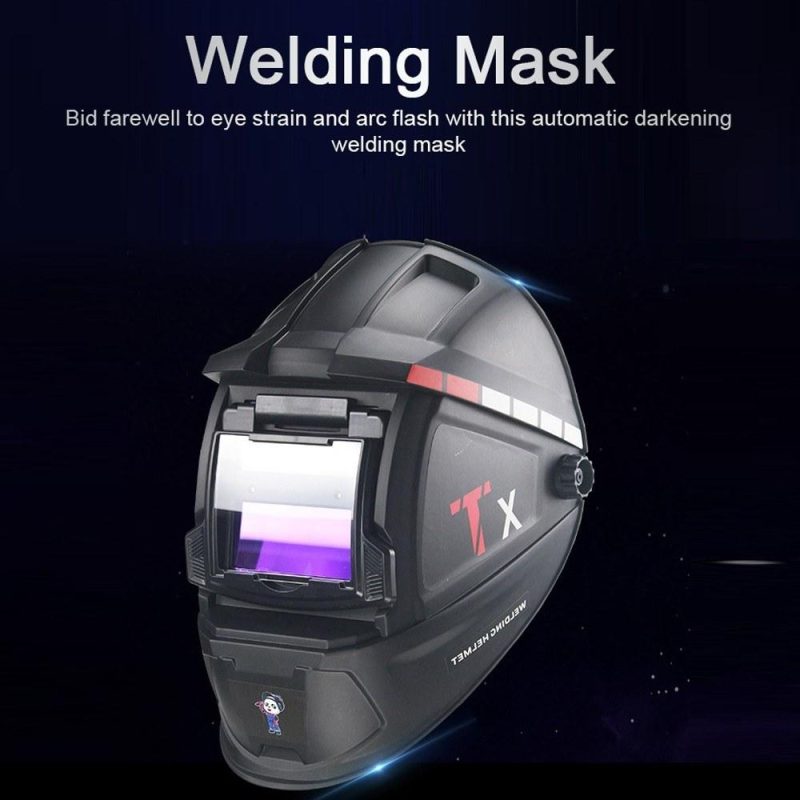 Solar Power Automatic Dimming Welding Mask HeadMounted Welding Helmets Welding Argon Arc Welding Mask Protective Welding Mask  |   Safety & Protective Gear Professional Tools Black