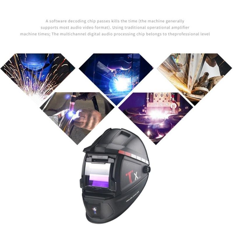 Solar Power Automatic Dimming Welding Mask HeadMounted Welding Helmets Welding Argon Arc Welding Mask Protective Welding Mask  |   Safety & Protective Gear Professional Tools Black