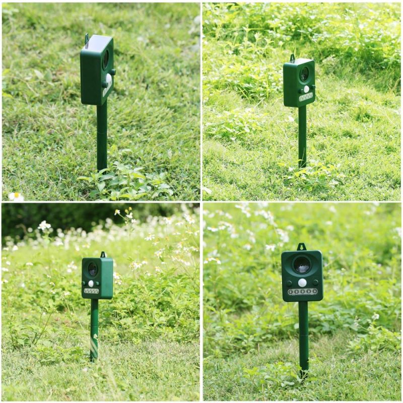 Solar Ultrasonic Pest Repeller Outdoor Animal Repeller with Ultrasonic Sound Motion Sensor and Flashing Light  |   Other Nature Element Measurements Measurement & Analysis Instruments Green