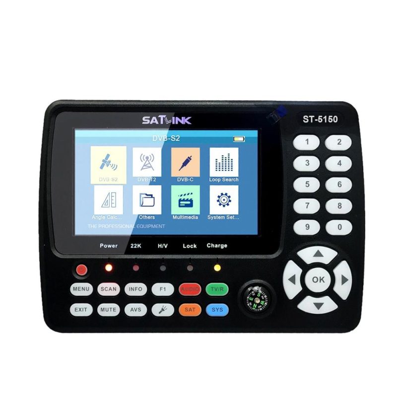 ST-5150 DVB-S2/T2/C COMBO HD Satellite TV Signal Finder Digital Handheld Signal Meter Satellite Finder H.265 HEVC MPEG-4 4.3 Inch TFT LCD EU Plug  |   Other Instruments Measurement & Analysis Instruments Black