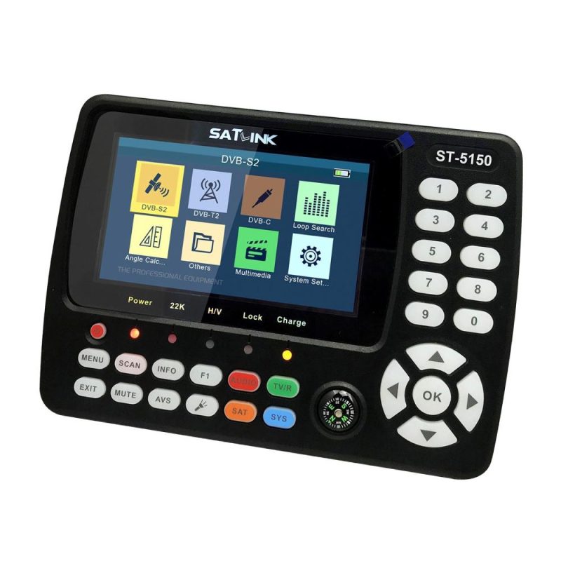 ST-5150 DVB-S2/T2/C COMBO HD Satellite TV Signal Finder Digital Handheld Signal Meter Satellite Finder H.265 HEVC MPEG-4 4.3 Inch TFT LCD EU Plug  |   Other Instruments Measurement & Analysis Instruments Black