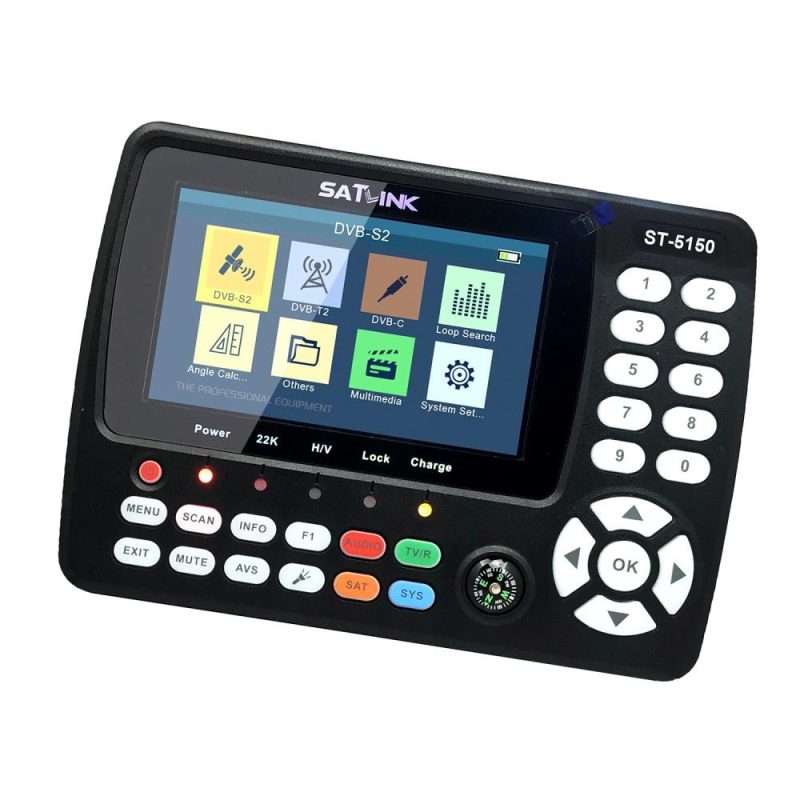 ST-5150 DVB-S2/T2/C COMBO HD Satellite TV Signal Finder Digital Handheld Signal Meter Satellite Finder H.265 HEVC MPEG-4 4.3 Inch TFT LCD EU Plug  |   Other Instruments Measurement & Analysis Instruments Black