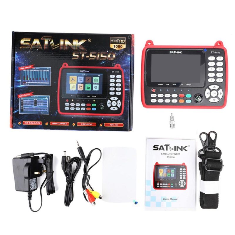 ST-5150 DVB-S2/T2/C COMBO HD Satellite TV Signal Finder Digital Handheld Signal Meter Satellite Finder H.265 HEVC MPEG-4 4.3 Inch TFT LCD EU Plug  |   Other Instruments Measurement & Analysis Instruments Black