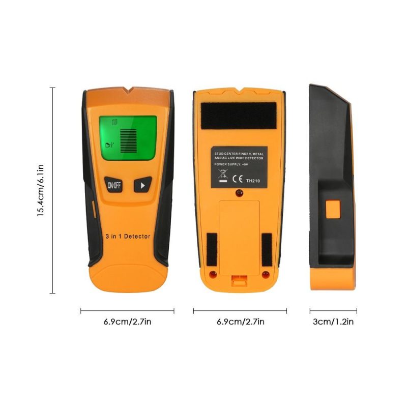 Stud Finder 3 in 1 Multi-functional LCD Digital Wall Detector Metal Wood AC Cable Live Wire Scanner  |   Other Instruments Measurement & Analysis Instruments Orange