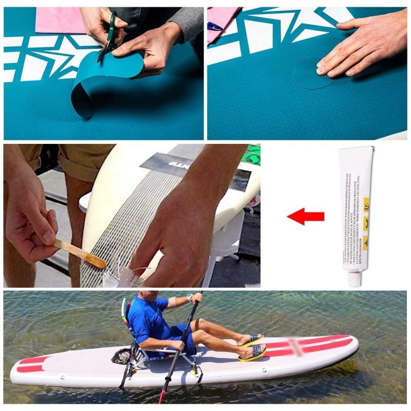 SUP Repair Kit with PVC Patches and Glue for Inflatables Portable Stand-Up Paddleboard Repair Kit with Wrench for Inflatable Kayak Boat Raft Surfboard  |   Hardware & Accessories Hardware & Accessories Hardware & Accessories