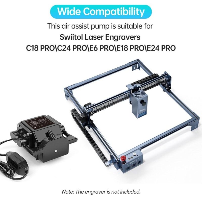 Swiitol C24 Pro 24W Laser Engraver with 400x400mm Honeycomb Working Table and Air Assit Pump and 4in1 Y-axis Rotary Roller and 8Pcs Height Raised Footpad  |   Laser Equipment Laser Equipment Laser Equipment