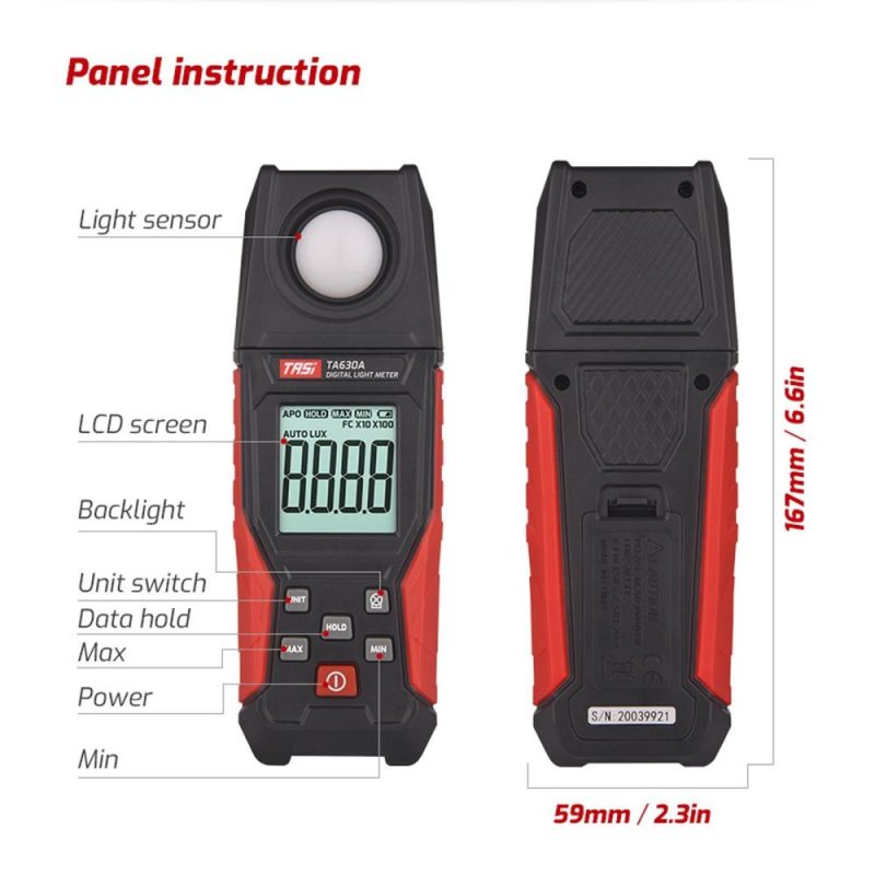 TASI Digital Light Meter Illuminance Lux Meter with Record Function LCD Display 0~200,000 Measurement Range Flexible Sensor Light Tester for Photography Plants Indoor Outdoor  |   Other Instruments Measurement & Analysis Instruments Other Instruments