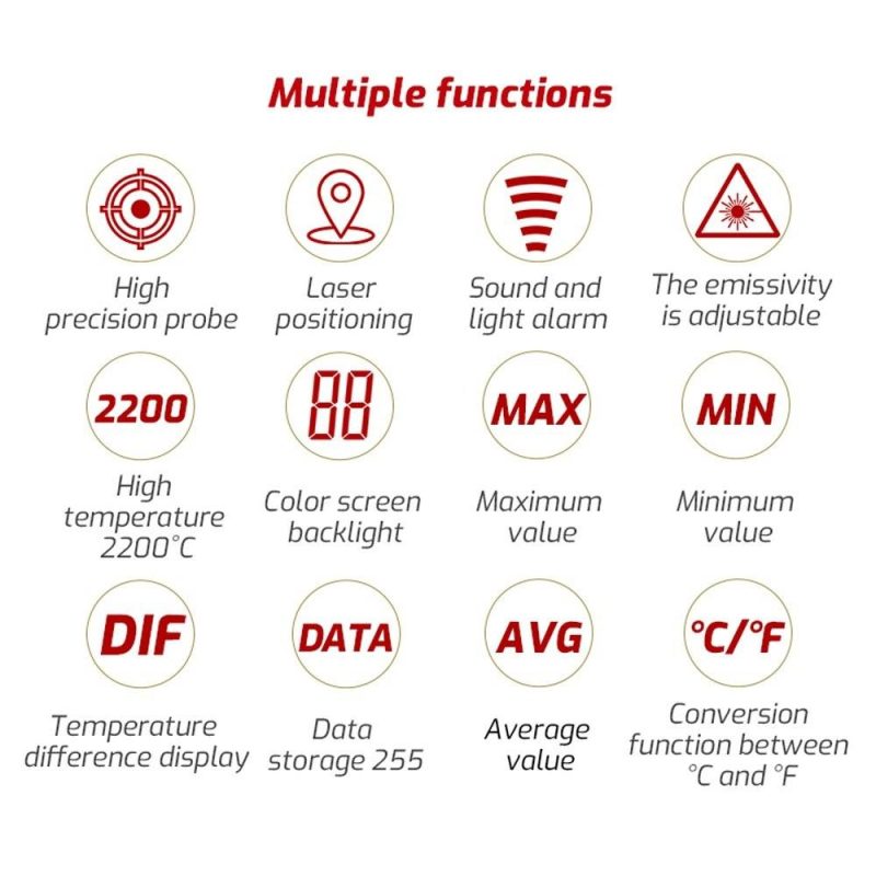 TASI Laser Infrared Thermometer Non-Contact Digital Temperature Machine -32℃~1080℃ (-26℉~1976℉) IR Thermometer with Color Screen and Adjustable Emissivity for Industrial Kitchen Cooking Automotive HVAC Not for Human Body Temp  |   Infrared Thermometer Infrared Thermometer Infrared Thermometer