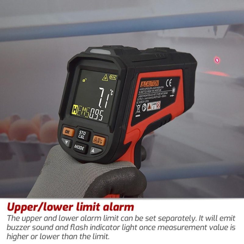 TASI Laser Infrared Thermometer Non-Contact Digital Temperature Machine -32℃~1080℃ (-26℉~1976℉) IR Thermometer with Color Screen and Adjustable Emissivity for Industrial Kitchen Cooking Automotive HVAC Not for Human Body Temp  |   Infrared Thermometer Infrared Thermometer Infrared Thermometer