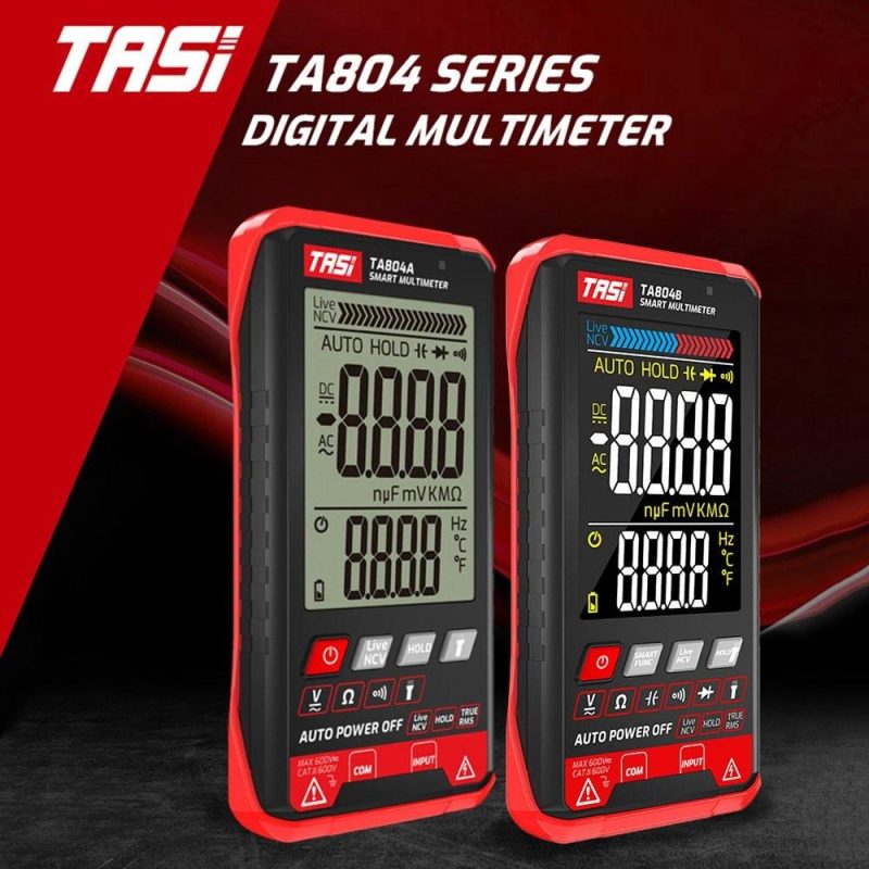 TASI TA804B Digital Multimeter Professional Auto Tester True RMS Multimeter Ultra-Thin Intelligent OHM NCV Voltage Meter Capacitance Diode Tester Auto and Manual Dual Mode  |   Digital Multimeters & Oscilloscopes Digital Multimeters & Oscilloscopes Digital Multimeters & Oscilloscopes