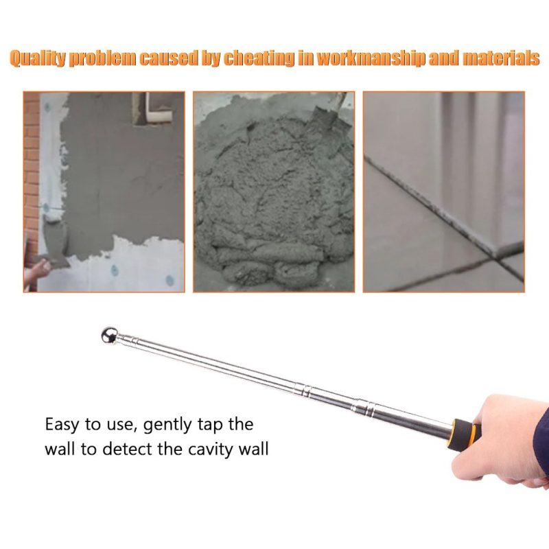 Telescopic Hollowing Drum Detection Hammer Tile Hollow Checker Thickened Adjustable Rod for House Decoration Inspection  |   Safety & Protective Gear Professional Tools Safety & Protective Gear