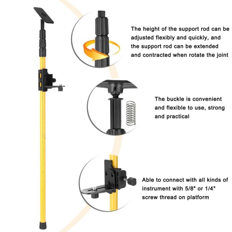 Telescopic Pole for Line Leveler Aluminum Alloy Adjustable Lift Extend Bracket Holder Stand Support for 1/4”and 5/8” Laser Level  |   Digital Scales Digital Scales Digital Scales