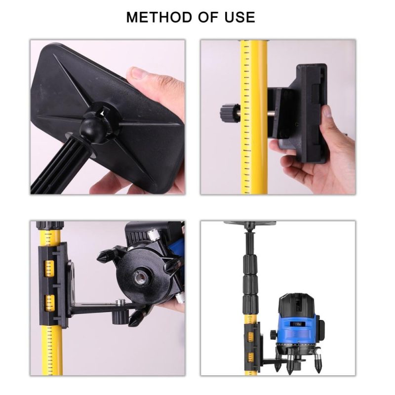 Telescopic Pole for Line Leveler Aluminum Alloy Adjustable Lift Extend Bracket Holder Stand Support for 1/4”and 5/8” Laser Level  |   Digital Scales Digital Scales Digital Scales