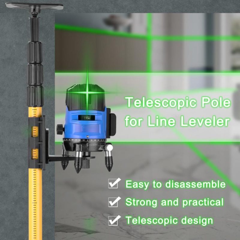 Telescopic Pole for Line Leveler Aluminum Alloy Adjustable Lift Extend Bracket Holder Stand Support for 1/4”and 5/8” Laser Level  |   Digital Scales Digital Scales Digital Scales