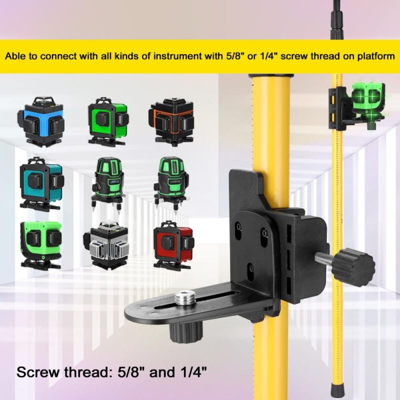 Telescopic Pole for Line Leveler Aluminum Alloy Adjustable Lift Extend Bracket Holder Stand Support for 1/4”and 5/8” Laser Level  |   Digital Scales Digital Scales Digital Scales